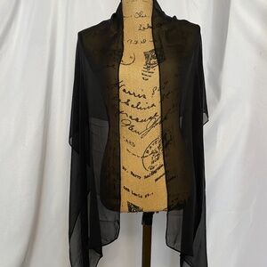 Chiffon Wrap Black Brand New Shall Scarf Wedding Classic Style David's Bridal